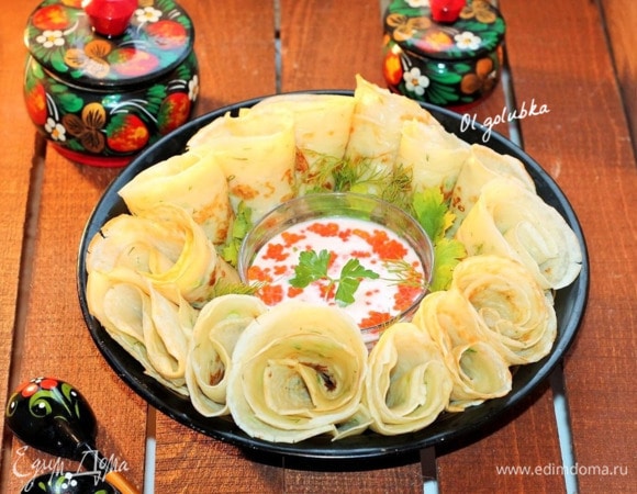 Готовый соус подаем с блинами.