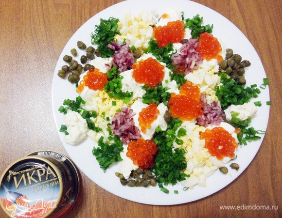 Ну, и апофеоз — красная икра горбуши от ТМ «Восточный берег»!