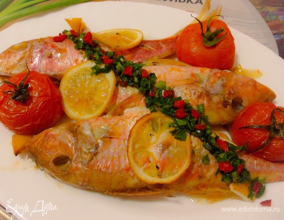 Подавать барабульку с сальсой.