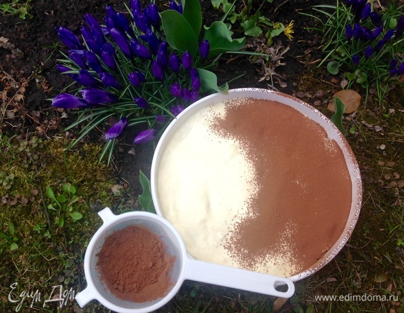 Хорошо посыпаю какао.