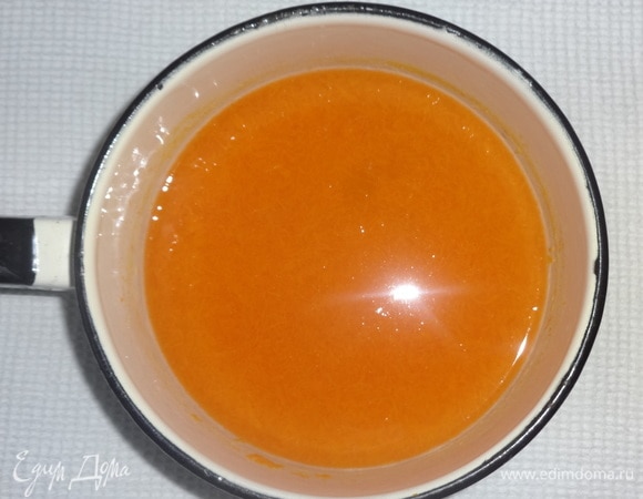 Тыквенное пюре долить тыквенным отваром до 250 мл.