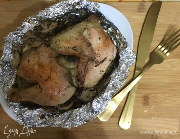 Цыплята готовы. Подаем горячими.