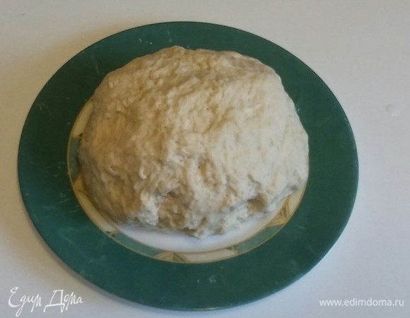 Получается вот такой шар из теста, который хорошо отстает от стенок емкости и от рук. Кладем тесто в холодильник на 30 минут.