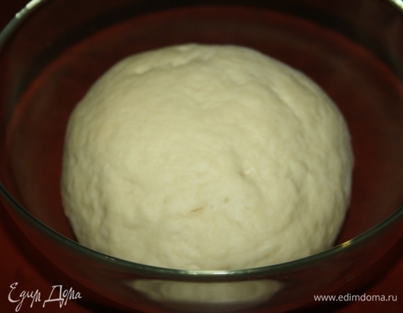 Тесто очень гладкое и приятное, накрываем салфеткой, оставляем на час.