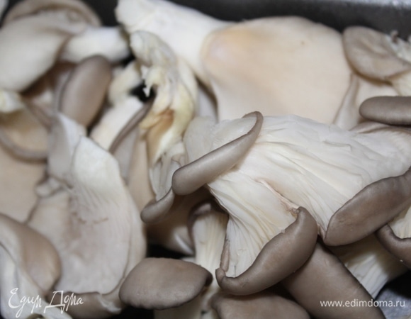 У вешенок удалить твердую часть, разделить на грибы.