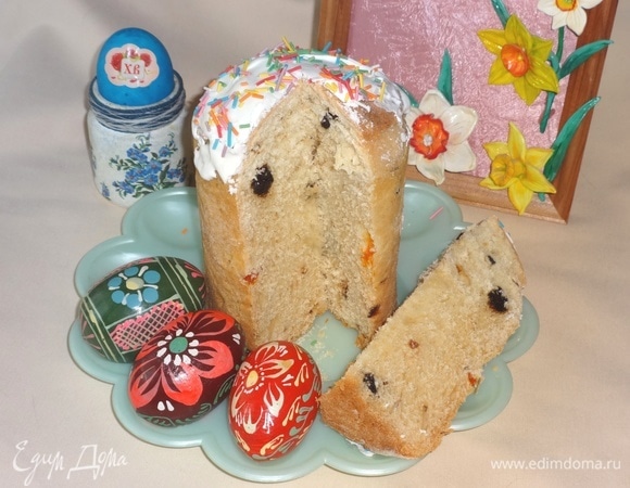 Фото кулича в разрезе.