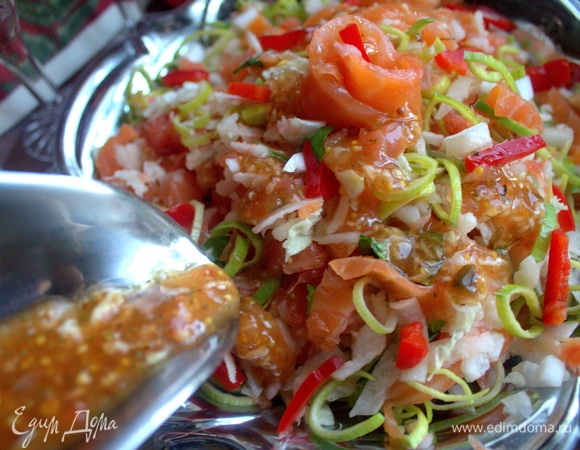 Салат можно не перемешивать.