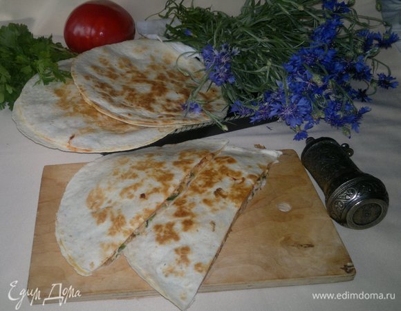 Не забыть взять кесадильи на пикник, чтобы вкусно перекусить в ожидании шашлыков. Угощайтесь! Приятного аппетита!