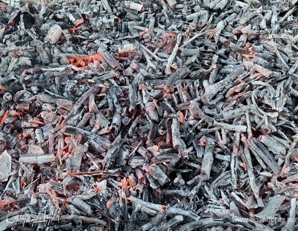 Когда ветки перегорают, получается отличная зола для приготовления блюд на гриле.