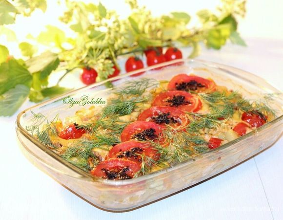 Подаем запеканку в горячем виде.