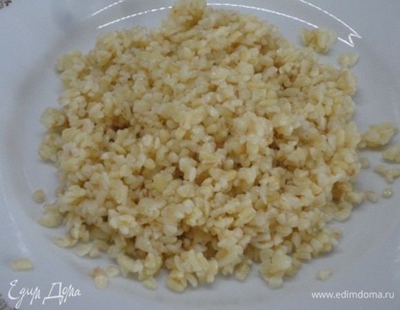 Булгур отварить по инструкции на пачке.