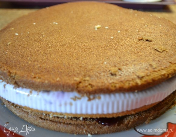 Четвертый слой — шоколадный бисквит.