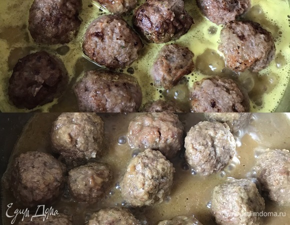 В готовый соус переложить фрикадельки, перемешать, накрыть крышкой и тушить на медленном огне до готовности 15–20 минут.