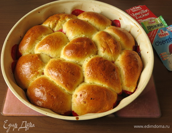 Выпекаем при 180°C 35 минут, при необходимости корректируем время.