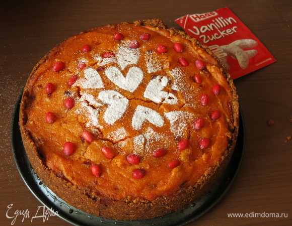 Украшаем сахарной пудрой. Выкладываем сверху барбарис. Приятного аппетита!