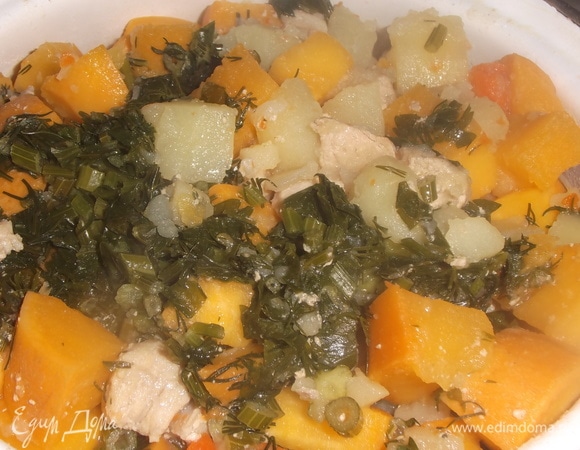 Тушить под крышкой в течение 15 минут.