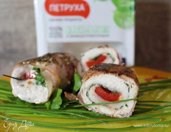 Получилась великолепная порционная закуска, можно нанизать на шпажки. Возможно приготовление на пикнике при помощи мангала и деревянных шпажек.