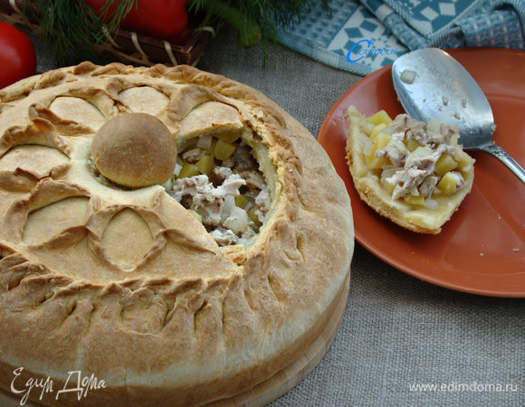 Зур бэлиш получается настолько сочным, ароматным и вкусным, что буквально съедается до последней корочки. Тэмле булсын!