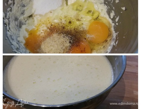 Флан делается так же просто, как и тесто для кекса. Вам понадобится сливочный сыр и яйца комнатной температуры. Выложить в миску сливочный сыр (у меня «Филадельфия», но подойдет и другой ) и слегка взбить. Добавить яйца, зернышки ванили, цедру 1 лимона и взбить до посветления и образования густой пенистой массы. Затем влить оба вида молока и тщательно размешать до однородной консистенции. Аккуратно вылить массу поверх теста, накрыть форму фольгой. Поставить форму в глубокий противень или в форму, в которую вы можете налить примерно 4–5 см воды. Выпекать пирог около 90 минут при 180°C. Снимите фольгу и выпекайте кекс еще около 15 минут без фольги.