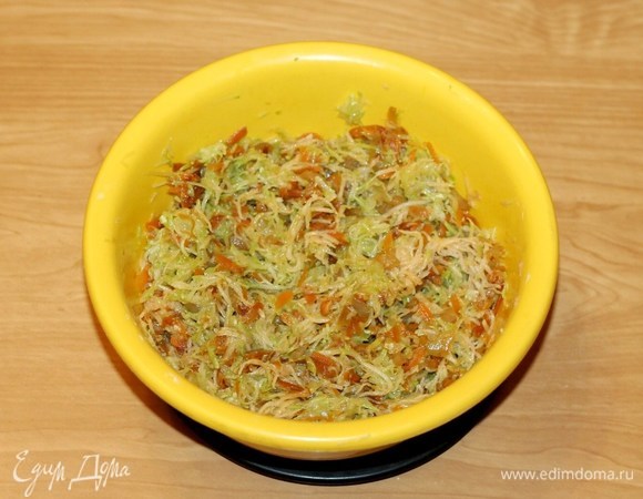 Овощи перемешать.