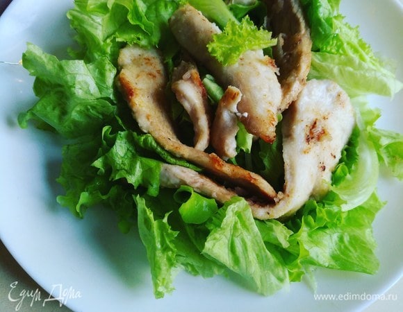 Затем куриные полоски.