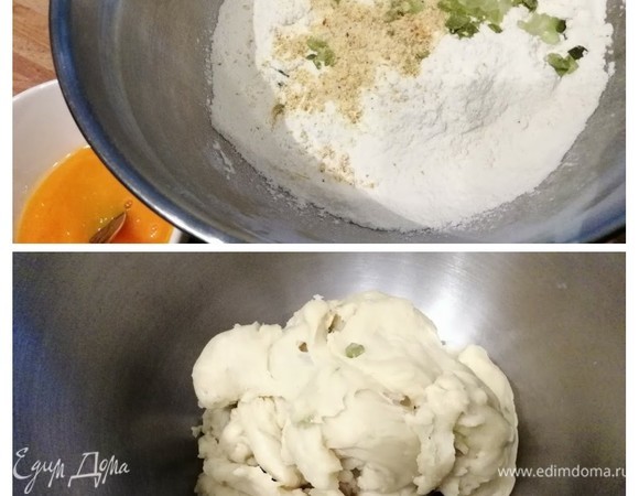 Просеять остальную муку, добавить соль, лимонные цукаты (100 г), цедру 1 лимона. Желтки смешать с миндальной эссенцией. Сливочное масло растопить и слегка остудить. Смешать опару с оставшейся мукой, ввести желтки и начать замес теста. Растопленное масло добавить в замес в последнюю очередь. Вымешивать тесто в течение 15–20 минут. Я еще добавила остатки рома из изюма. Можно также добавить в тесто алкоголь, к примеру, фруктовую водку. Чашу комбайна затянуть пленкой и оставить подходить в теплом месте на 1 час. Тесто тяжелое, подходит не как обычно, увеличение не большое, но все же.