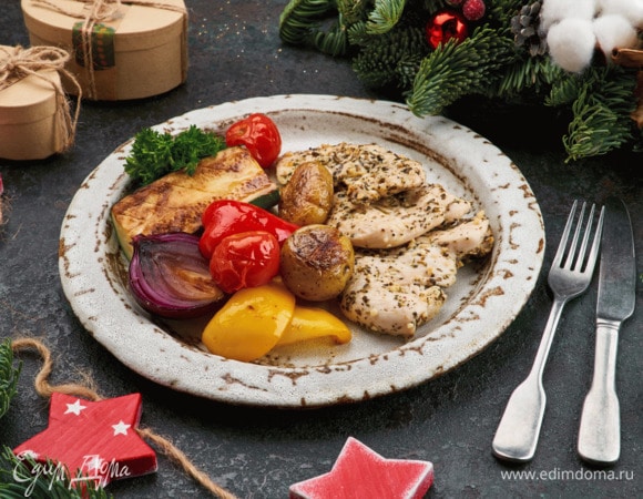 Подавайте к столу с запеченными овощами.