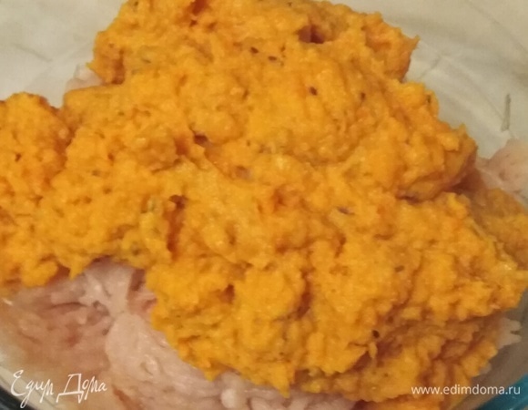 Соединить с овощным пюре.