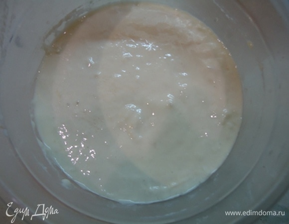 Для приготовления закваски первого дня активную закваску размешать в воде, добавить муку. Все перемешать и оставить для брожения при 28–30°C на 12 часов.