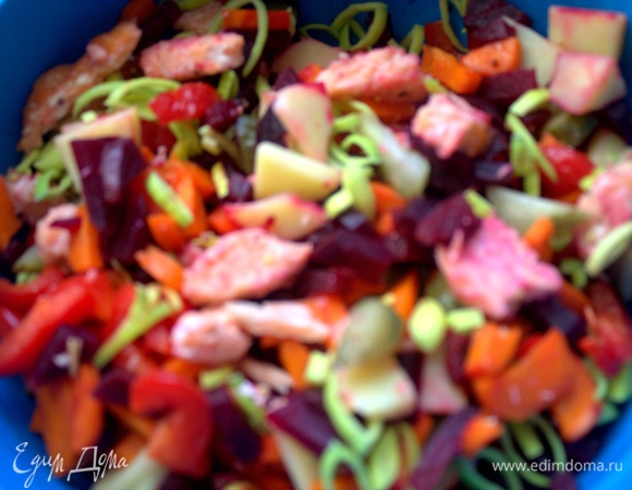 Легко перемешать вместе с рыбой.