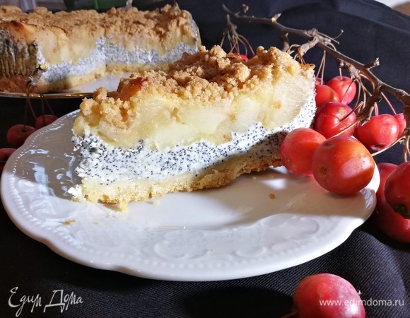 Нежнейший ароматный творожный слой с вкраплением маковых зернышек...