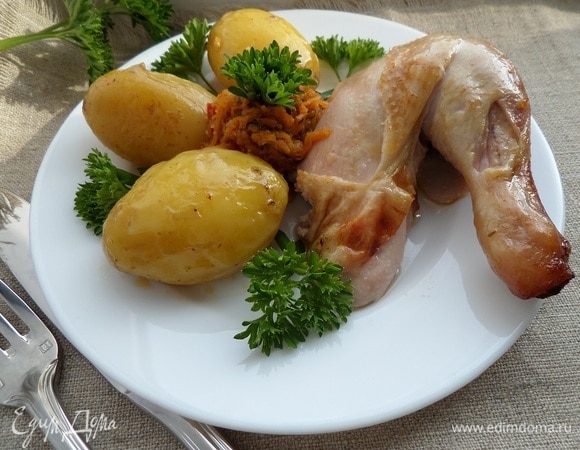 Подаем, добавив зелень.