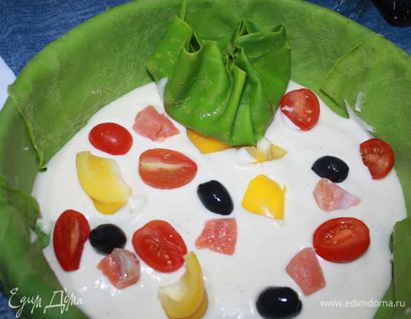 Собираем мешочком и выкладываем в форму.