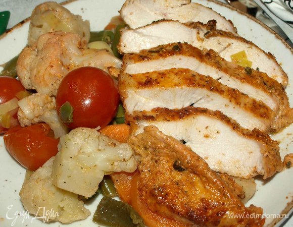 Подаем порционно или на большом блюде.