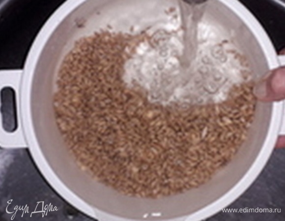 Зерно перебрать, промыть, залить водой.