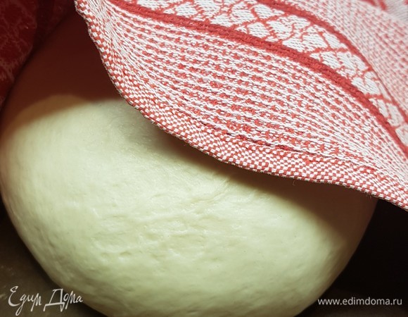 Сформировать круглый хлеб, накрыть его полотенцем и оставить на подъем еще на 20 минут.