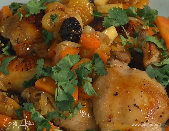 Перед подачей украсить блюдо измельченной кинзой.