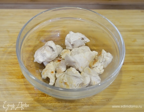 Вот такие кусочки мяса после приготовления.