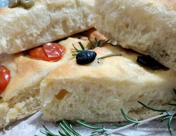 Моя фокачча в разрезе.