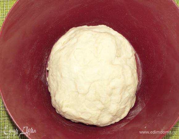 Просеянную муку соединить с солью, сахаром и разрыхлителем. Добавить растопленное сливочное масло (остывшее) и растереть масло с мукой в крошку. Добавляем постепенно воду и замешиваем однородное тесто. Воду добавлять постепенно, может понадобиться воды меньше или больше, зависит от качества муки. Если у вас есть хлепобечка, то доверьте процесс замешивания теста ей. Даем тесту отдохнуть 10–15 минут.
