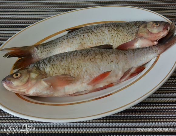 Почистим тушки рыбы, в моем случае это язь.