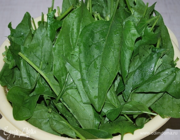 Для этого пирога нужен свежий шпинат.