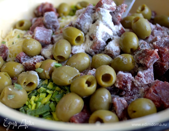 И оливки, промокнув от жидкости.