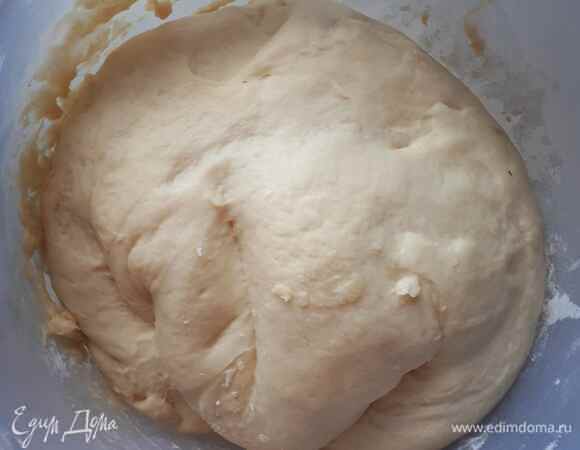 Когда тесто подойдет, обминаем его и раскатываем по форме, формируя небольшие бортики. Я выпекала в форме на тефлоновом коврике. Сливы раскладываем на тесто по типу черепицы и выпекаем 20 минут при 180°C.