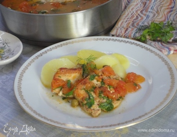 С отваренным рисом или картофелем.