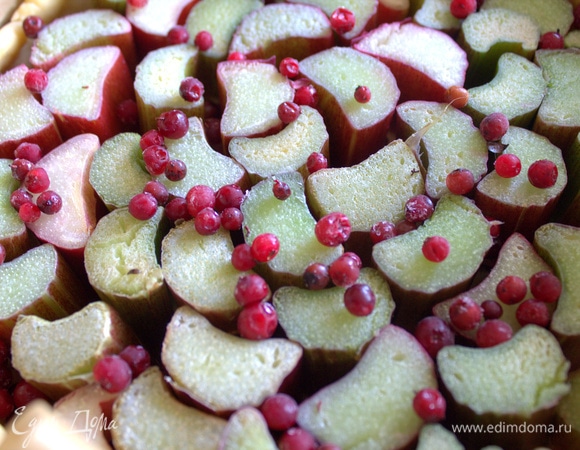 На ревень я насыпала немного брусники.