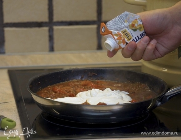 Добавить сливки.