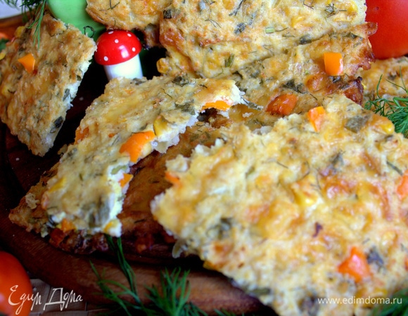 Творог не чувствуется, только сыр и овощи.