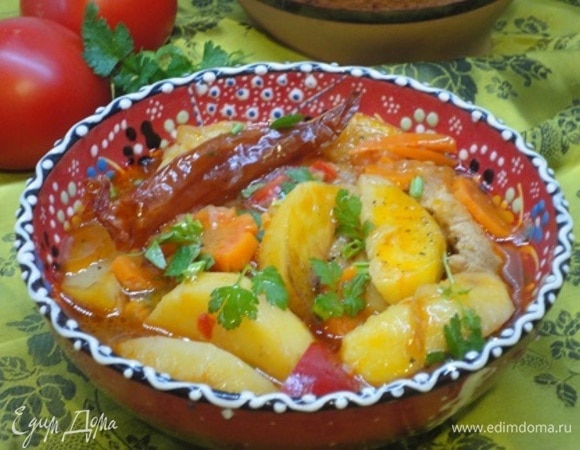 Подавайте, посыпав зеленью.