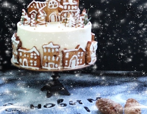 Украсить произвольно имбирным печеньем, дать постоять 4–8 часов и подавать.